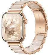 Newlibery Resin Metal Bracelet Band for Women Apple Watch | Lightweight Fashion Resin and Metal W...