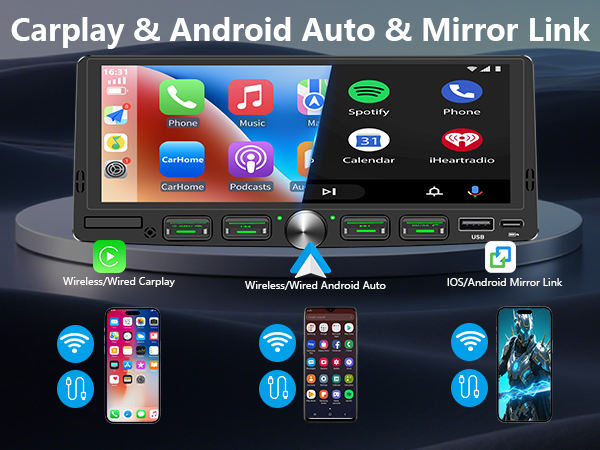 single din touchscreen radio