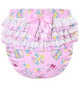 Littleforbig Silky Washable Reusable Waterproof Ruffled Lace Bow Usagi Pastel Circus Pattern Ruff...