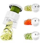 SUREWIN 3 in 1 Vegetable Spiralizer Slicer, Adjustable Zucchini Carrot Noodle Maker, Cucumber Spi...