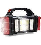 GEEBONFLUGENS Solar Handheld Flashlight, 4 Lighting Modes Rechargeable LED Work Light, USB-C & So...