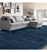 Shag Rug 9x12 for Living Room: Large Area Rug 9 X 12 Navy Blue for Living Room - Soft Fluffy Plus...