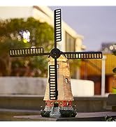 pearlstar Solar Garden Outdoor Windmill Lighthouse - 20" Solar Powered LED Lighthouse Garden Stat...