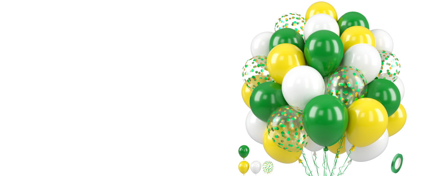 yellow green balloons