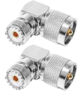 Anina UHF Male PL259 to SO239 UHF Female Coax Connector Right Angle L Shape Low Loss Antenna Adap...