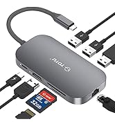 USB C Hub, 9-in-1 Type C Hub with Ethernet Port, 4K USB C to HDMI, 2 USB 3.0 Ports,1 USB 2.0 Port...