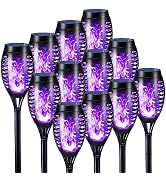 Toodour Solar Torch Flame Lights, 12 Pack Solar Halloween Lights Outdoor | with Flickering Flame,...