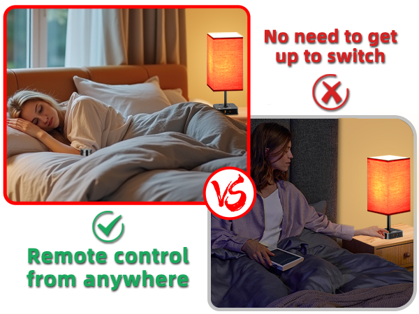 Bedroom Table Lamp with Remote Operation Control