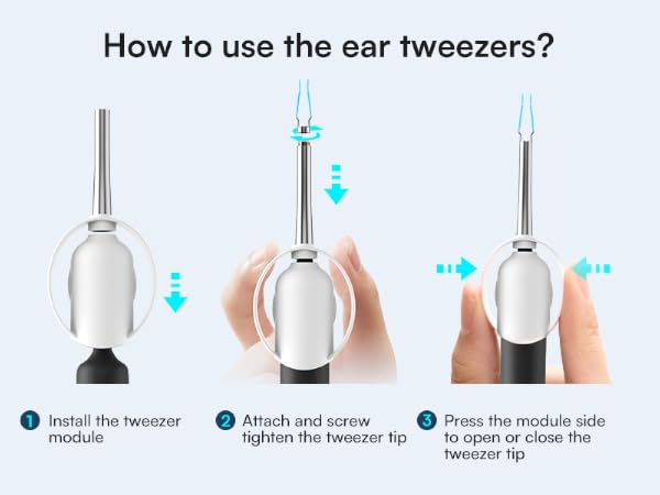 Press the module sideto open or close thetweezer tip