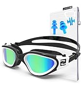 ZABERT W1 Adult Swim Goggles for Men Women Youth Anti-fog UV400 Protection with Nose Clip & Earplugs