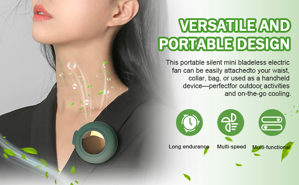 portable mini bladeless fan clip on