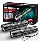 WdtPro LED Flashlight High Lumens SR2000 Pro - 2 Pack Powerful 2000 Lumes Tactical Flashlights wi...