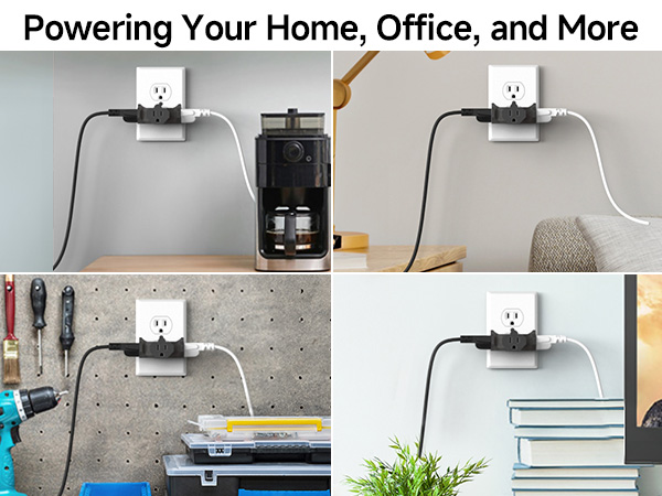 3 Way Plug Adapter 15A 1875W, 3 Prong 3 Outlet Adapter