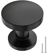 Goldenwarm 10 Pack Black Cabinet Knobs Round Black Drawer Knobs Kitchen Cabinet Handles Solid Zin...