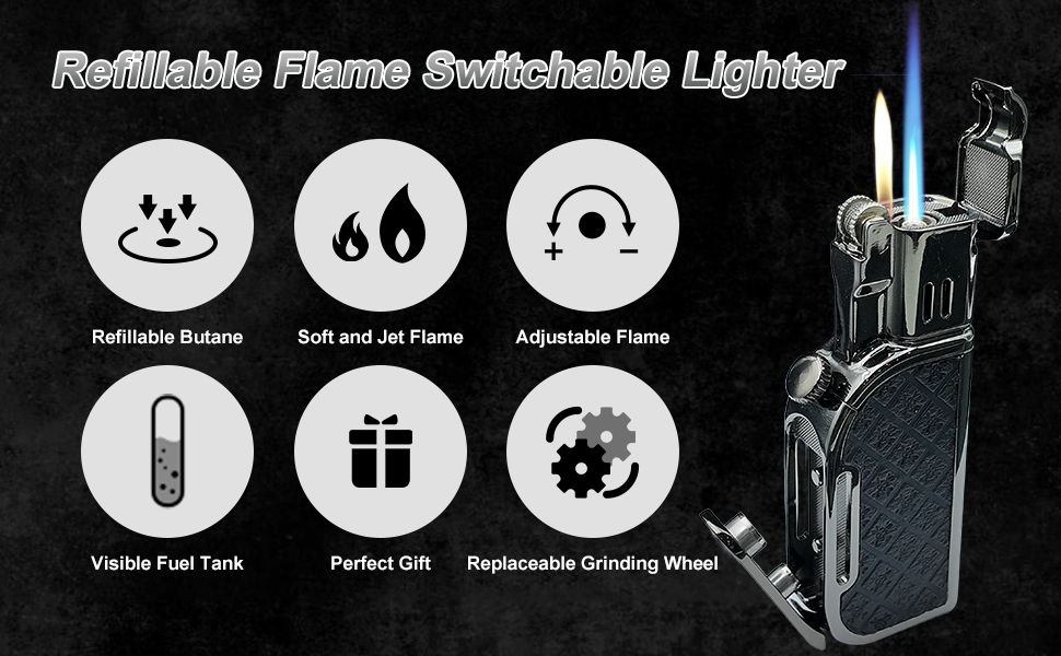 Refillable Flame Switchable Lighter