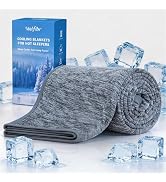 Welfibr Cooling Blankets for Hot Sleepers Lightweight Summer Blanket Grey Double Sided Cold Blank...