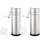 Home Intuition Polished Chrome Stainless Steel Vented Toilet Brush and Holder (2)