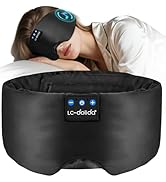 LC-dolida Luxurious Silk Soft Sleep Mask, Sleep Headphones with Bluetooth 5.4 for Side Sleeper, T...