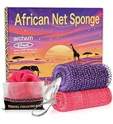 African Net Sponge Authentic Exfoliating - Exfoliating Body Scrub Bath Sponge Back Scrubber Washc...