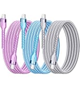 Exeric USB C to Lightning Cable 3 Pack MFi Certified, Fast Charging Cables 6FT with Nylon Braided...