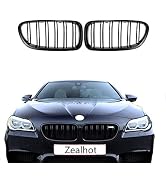 Zealhot F10 Grille, Black Front Kidney Grille Grill Compatible with BMW 2010-2017 5 Series F10 F1...