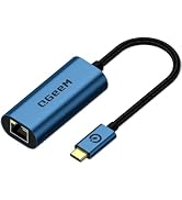 USB C to Ethernet Adapter, QGeeM Gigabit Ethernet to USB Type C, Thunderbolt 3/4 to RJ45 LAN Netw...