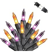 Orange & Purple Halloween Lights, 12.5ft 50 Count Incandescent String Light | UL Certified Connec...