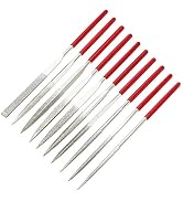 10-Piece Mini Diamond Needle File Set (6" Total Length 150 Grit Diamond File) by Kalim