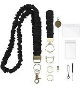 QTRQTR 2 Pcs Cute Lanyard for Id Badges Keys Set Scrunchie Lanyard Teacher | With Card Holders & ...