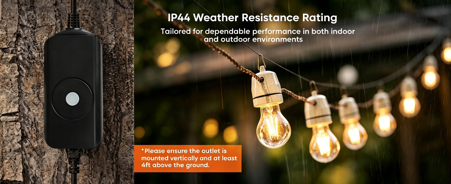 IP44 weatherproof, waterproof