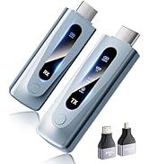 2025 Upgraded Wireless HDMI Transmitter and Receiver 328FT/100M, Plug & Play Portable 5G+2.4G Wir...