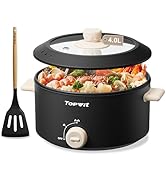 TOPWIT Hot Pot Electric, 4L Electric Pot with Non-Stick Coating, Dual Power Electric Cooker for D...