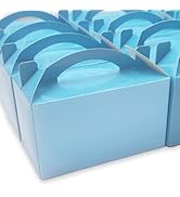 TIMESEEK 30-Pack Sky Blue Gable Treat Boxes with Handles - 6" Pop-Up Party Favor Gift Boxes for B...