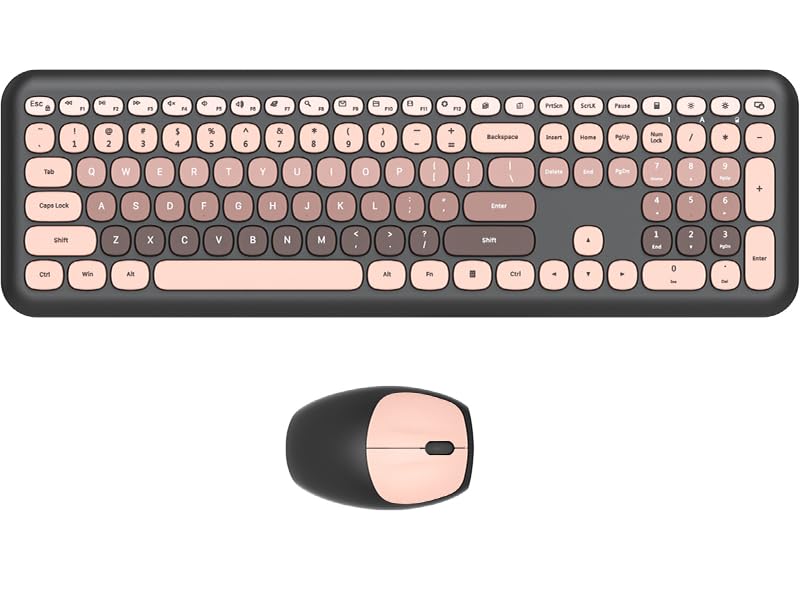 Pink Wireless Keyboard and Mouse Combo