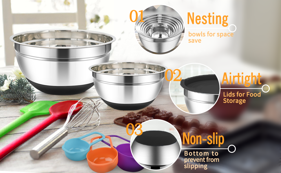 stainless steel mixing bowls