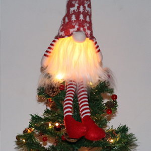 Christmas tree top star gnome decoration