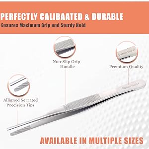 Premium Quality Stainless Steel Food Presenting Garnishing Decorating Plating Tweezer Tongs BBQ Tong