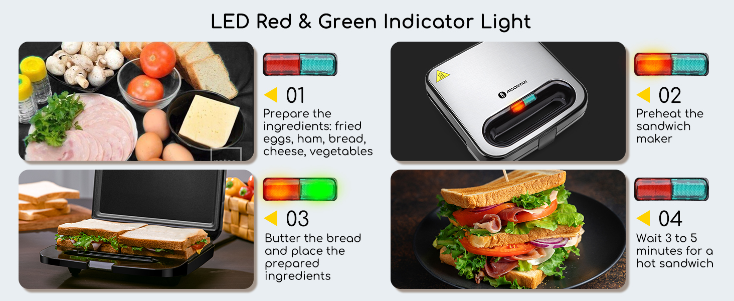 breakfast sandwich maker for kids with removable plates