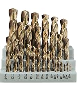 GMTOOLS 29Pcs Cobalt Drill Bits Set, M35 High Speed Steel, 135 Degree Tip, Twist Jobber Length Dr...