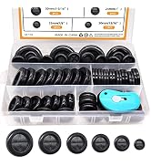 mankk 53Pcs Rubber Grommet Kit,6 Size (5/8" 13/16" 7/8" 1" 1-3/16" 1-1/2") Drill Hole Round Doubl...