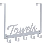 Azmoncy 1 Pack Over The Door Hooks, Towel Rack for Bathroom Towel Holder for Hanging Heavy Duty, ...