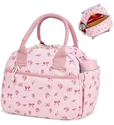 Desing Wish Lunch Bag for Women, Reusable Corduroy Insulated Lunch Box | Wear-Resistant, Large Ca...