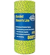 HONGDA Professional Masonry String Lines, 500 Feet #18 Bonded Braided Nylon Mason Line, Durable a...