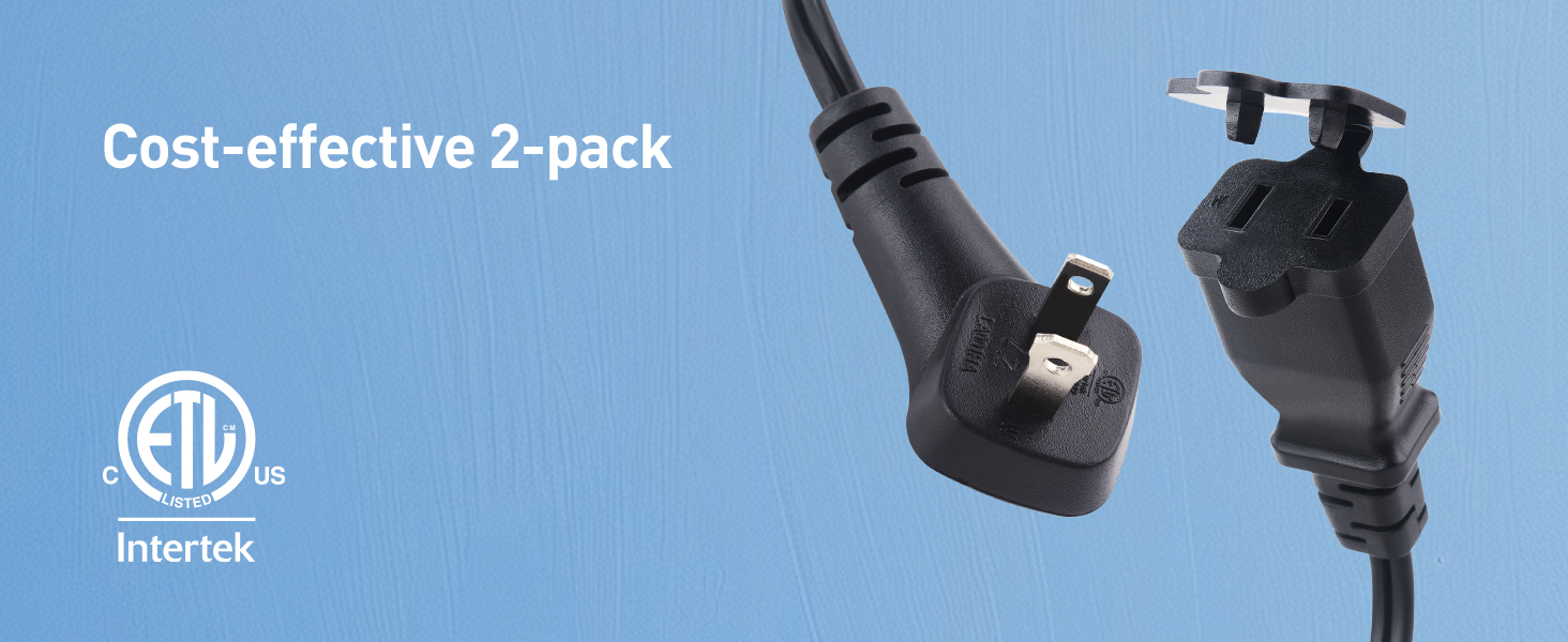 360° Rotating Flat Plug Short Extension Cord
