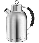 Electric Kettle, ASCOT Stainless Steel Electric Tea Kettle, 1.7QT, 1500W, BPA-Free, Cordless, Aut...