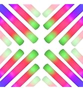 Taotuo 45 PCS Foam Glow Sticks with 3 Modes Colorful Flashing, Light up Foam Sticks, Glow in Dark...