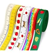 6 Pcs Ruler Ribbon Teacher Themed 30 Yards, Preschool Ruler Apple Pencil ABC Ribbons, School Them...