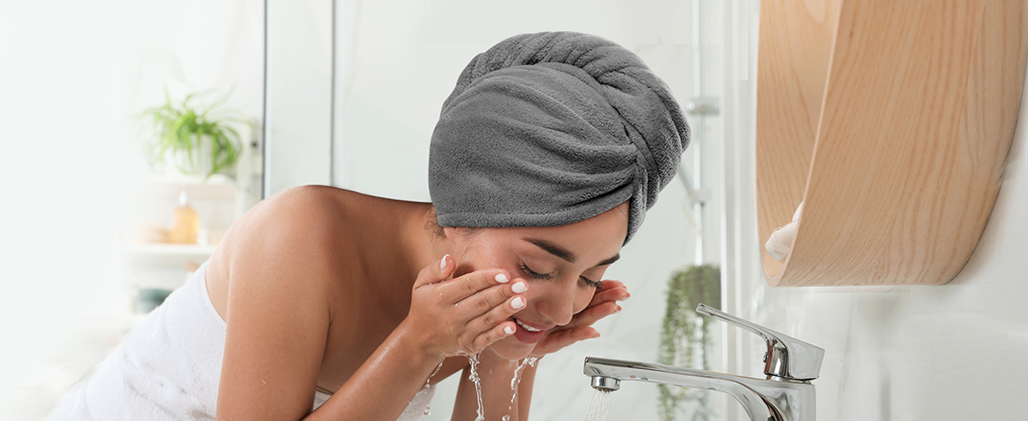 3 Pack Microfiber Hair Towel Wrap for Women, Super Absorbent Turban Towels for Drying Wet Hair