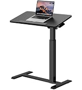 UPGRAVITY Adjustable Overbed Bedside Table - Mobile Standing Desk Portable Rolling Computer Cart ...