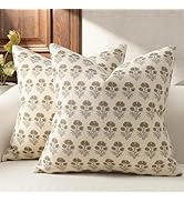 DKwizme Farmhouse Floral Pillow Covers 20x20 Set of 2, Country Botanical Throw Pillow Cover for S...